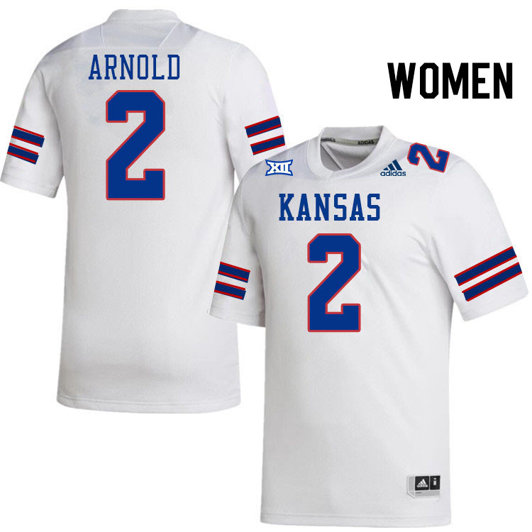 Women #2 Lawrence Arnold Kansas Jayhawks College Football Jerseys Stitched Sale-White